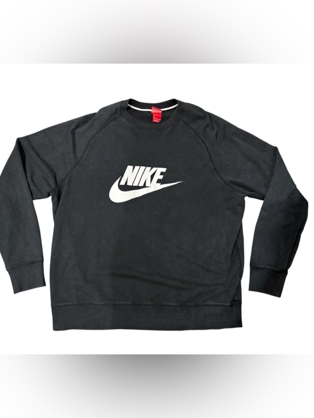 Nike Sweatshirt Mens 2XL Black Fleece Pullover Vintage Crew 871763-010 Preowned